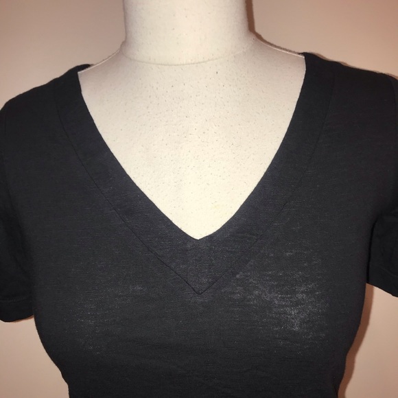 Urban Outfitters Sparkle&Fade Black Vneck shirt w lace up detail - Picture 3 of 6